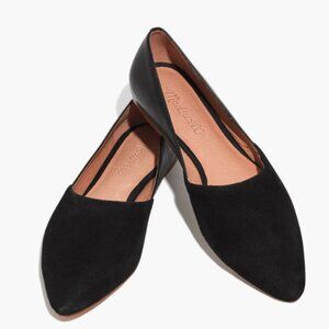 Madewell, The Lizbeth Flat in Leather and Suede, Size 7.5 / 7H, black
